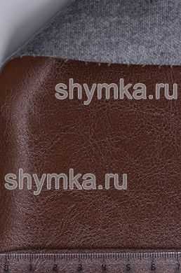 Eco leather Alba Lak №599 BROWN width 1,4m thickness 1,2mm