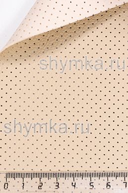 Eco leather Companion NEW Dakota SAND with perforation width 1,4m thickness 1,2mm