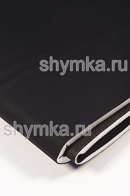 Eco leather on foam rubber 10mm and black spunbond 60g/sq.m Companion NEW Dakota BLACK width 1,4m thickness 11,2mm
