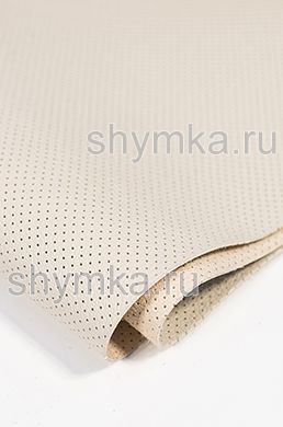 Eco microfiber leather with perforation Dakota PD 2146 CREAM width 1,4m thickness 1,5mm