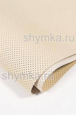 Eco microfiber leather with perforation Dakota PD 2116 BRIGHT-BEIGE width 1,4m thickness 1,5mm