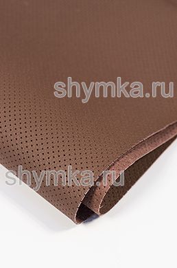 Eco microfiber leather with perforation Dakota PD 2186 BROWN width 1,4m thickness 1,5mm