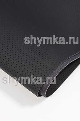 Eco microfiber leather with perforation Nappa PN 2165 GRAPHITE width 1,4m thickness 1,5mm
