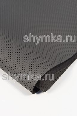Eco microfiber leather with perforation Nappa PN 2155 GREY width 1,4m thickness 1,5mm