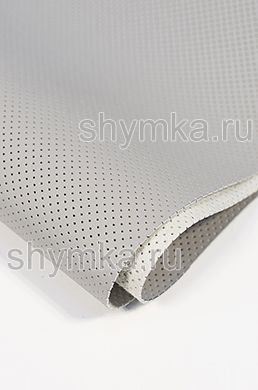 Eco microfiber leather with perforation Nappa PN 2134 LIGHT-GREY width 1,4m thickness 1,5mm