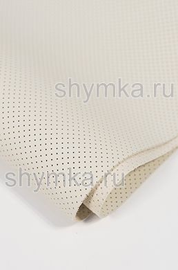 Eco microfiber leather with perforation Nappa PN 2161 CREAM width 1,4m thickness 1,5mm