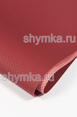 Eco microfiber leather with perforation Nappa PN 2118 CARMINE width 1,4m thickness 1,5mm