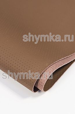 Eco microfiber leather with perforation Nappa PN 2190 LIGHT-BROWN width 1,4m thickness 1,5mm
