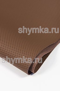 Eco microfiber leather with perforation Nappa PN 2186 BROWN width 1,4m thickness 1,5mm