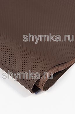 Eco microfiber leather with perforation Nappa PN 2123 BROWN width 1,4m thickness 1,5mm