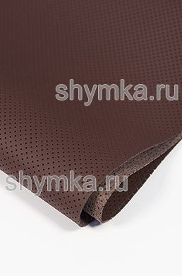 Eco microfiber leather with perforation Nappa PN 2122 CHESTNUT width 1,4m thickness 1,5mm