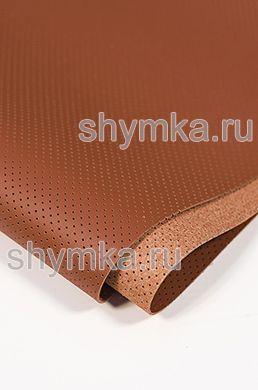 Eco microfiber leather with perforation Nappa PN 1109 TERRACOTTA width 1,4m thickness 1,3mm