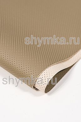 Eco microfiber leather with perforation Nappa PN 1132 GREY-BEIGE width 1,4m thickness 1,3mm