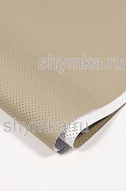 Eco microfiber leather with perforation Nova 839 LIGHT-GREY-BEIGE thickness 1,5mm width 1,4m