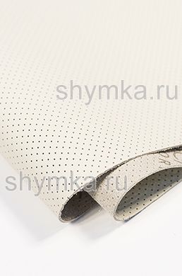 Eco microfiber leather Schweitzer Nappa with perforation 2911 MUSHROOM WHITE thickness 1,3mm width 1,35m