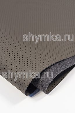 Eco microfiber leather Schweitzer Nappa with perforation 6022 ZINC GREY thickness 1,3mm width 1,35m