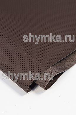 Eco microfiber leather Schweitzer Nappa with perforation 1015 WILD BROWN thickness 1,2mm width 1,35m