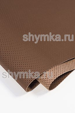 Eco microfiber leather Schweitzer Nappa with perforation 2597 FAWN BROWN thickness 1,2mm width 1,35m