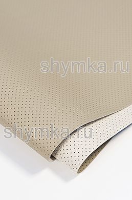 Eco microfiber leather Schweitzer Nappa with perforation 3477 PASTEL SAND thickness 1,3mm width 1,35m