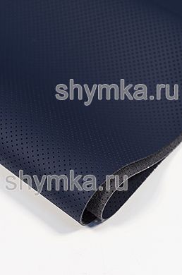 Eco microfiber leather Schweitzer Nappa with perforation 2965 SUIT BLUE thickness 1,2mm width 1,35m