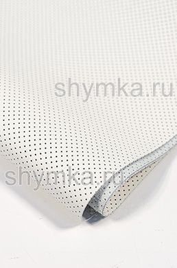 Eco microfiber leather Schweitzer Nappa with perforation 1411 FOG WHITE thickness 1,2mm width 1,35m