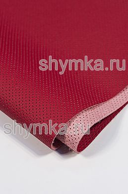 Eco microfiber leather Schweitzer BMW with perforation 1376 EMPEROR CHERY RED thickness 1,3mm width 1,35m