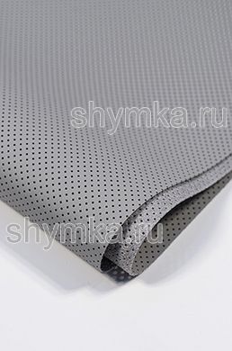 Eco microfiber leather Schweitzer Nappa with perforation 2134 MORTAR GRAY thickness 1,2mm width 1,35m