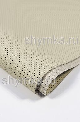 Eco microfiber leather Schweitzer Nappa with perforation 1005 IVORY thickness 1,2mm width 1,35m