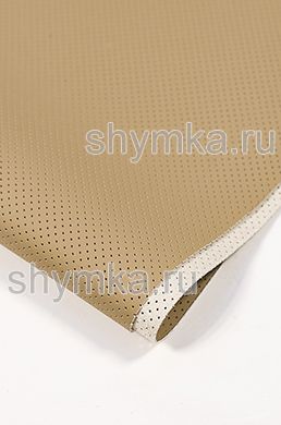 Eco microfiber leather Schweitzer Nappa with perforation 3037 BEIGE thickness 1,2mm width 1,35m