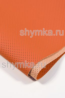 Eco microfiber leather Schweitzer Nappa with perforation 4710 POPPY RED thickness 1,3mm width 1,35m