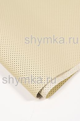 Eco microfiber leather Schweitzer Nappa with perforation 4545 DUST YELLOW thickness 1,2mm width 1,35m