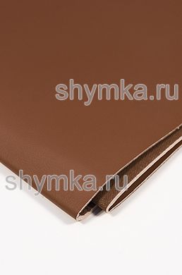 Eco leather on foam rubber 3mm (THREE) on brown spunbond 60g/sq.m Oregon STRONG DARK-BROWN width 1,4m