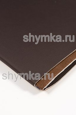 Eco leather on foam rubber 3mm (THREE) on brown spunbond 60g/sq.m Oregon SLIM CHOCOLATE width 1,4m