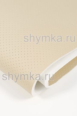 Eco leather Oregon SLIM BEIGE with perforation on foam rubber 5mm and spunbond width 1,4m