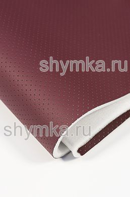 Eco leather Oregon SLIM BURGUNDY with perforation on foam rubber 5mm and spunbond width 1,4m