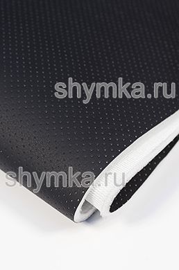 Eco leather Oregon STRONG BLACK with perforation on foam rubber 5mm with mesh width 1,4m толщина 6мм