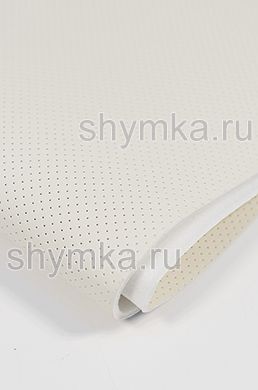Eco leather Oregon SLIM IVORY with perforation on foam rubber 3mm (THREE) and spunbond width 1,4m thickness 3,85mm