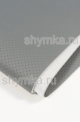 Eco leather Oregon STRONG LIGHT-GREY with perforation on foam rubber 3mm (THREE) and spunbond width 1,4m