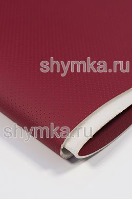 Eco leather Oregon SLIM RED with perforation on foam rubber 3mm (THREE) and spunbond width 1,4m thickness 3,85mm