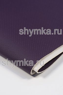 Eco leather Oregon SLIM DARK-PURPLE with perforation on foam rubber 3mm (THREE) and spunbond width 1,4m thickness 3,85mm