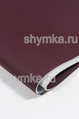 Eco leather Oregon SLIM BURGUNDY with perforation on foam rubber 3mm (THREE) and spunbond width 1,4m