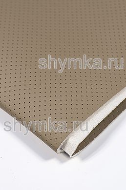 Eco leather Oregon SLIM CAPPUCCINO with perforation on foam rubber 3mm (THREE) and spunbond width 1,4m