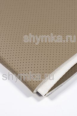 Eco leather Oregon SLIM CAPPUCCINO with perforation on foam rubber 5mm and spunbond width 1,4m