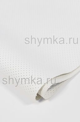 Eco leather Oregon STRONG with perforation WHITE width 1,4m thickness 1mm