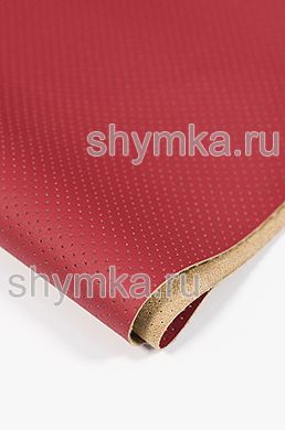 Eco leather Oregon STRONG with perforation RED width 1,4m thickness 1mm