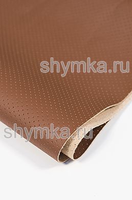 Eco leather Oregon STRONG with perforation DARK-BROWN width 1,4m thickness 1mm