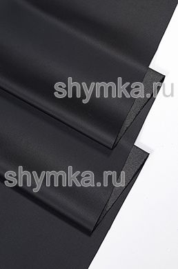 Eco leather Stretch MARGO knitted BLACK thickness 0,5mm width 1,38m